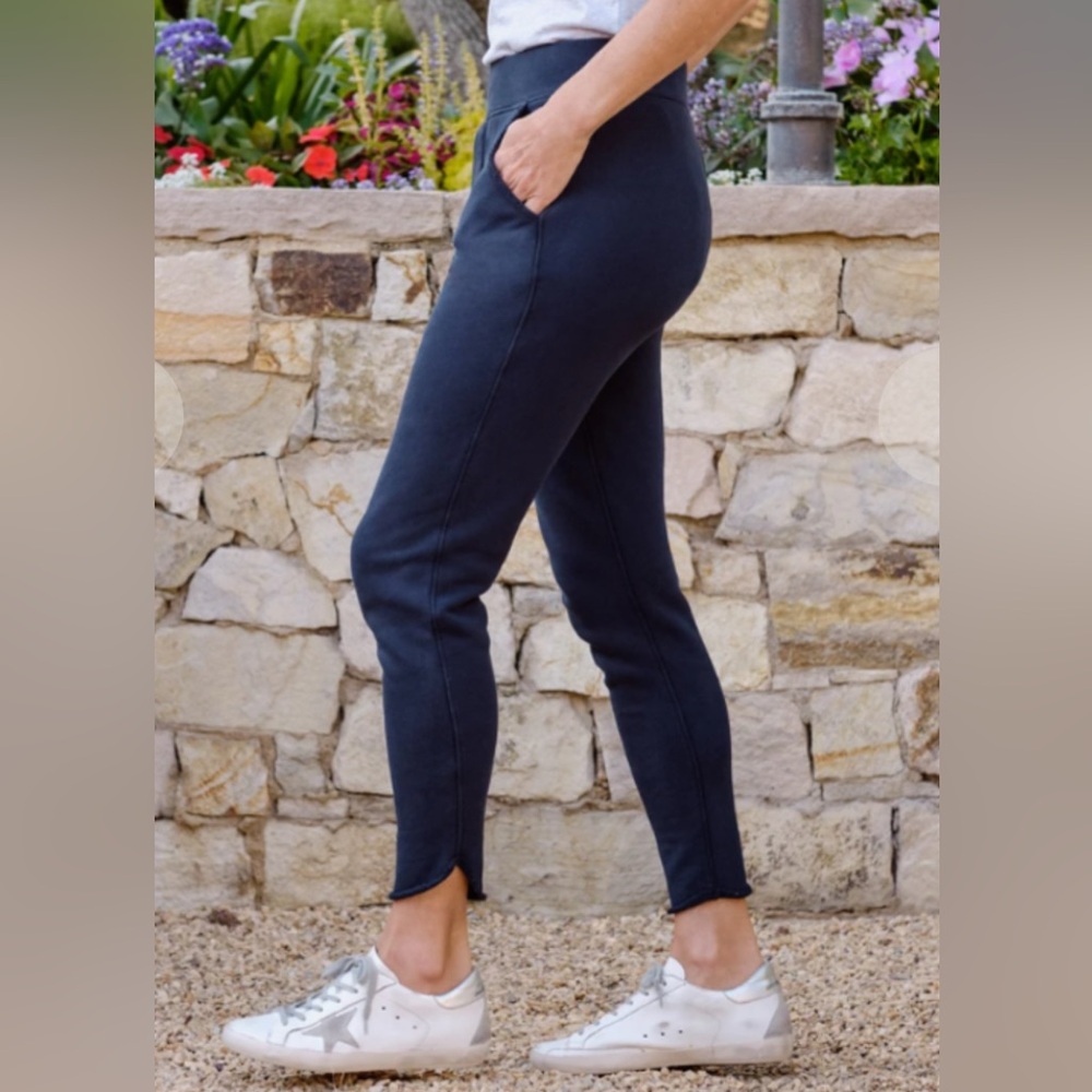 New Frank & Eileen Tulip Ancle Sweatpants  elastic waist S British royal blue